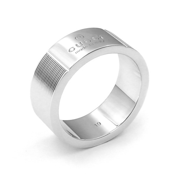 Brandol / GUCCI グッチ 指輪 シンプル ロゴ リング 11号 シルバー