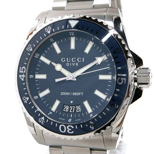 Brandol / GUCCI グッチ メンズ腕時計 DIVE ダイブ 45mm ネイビー