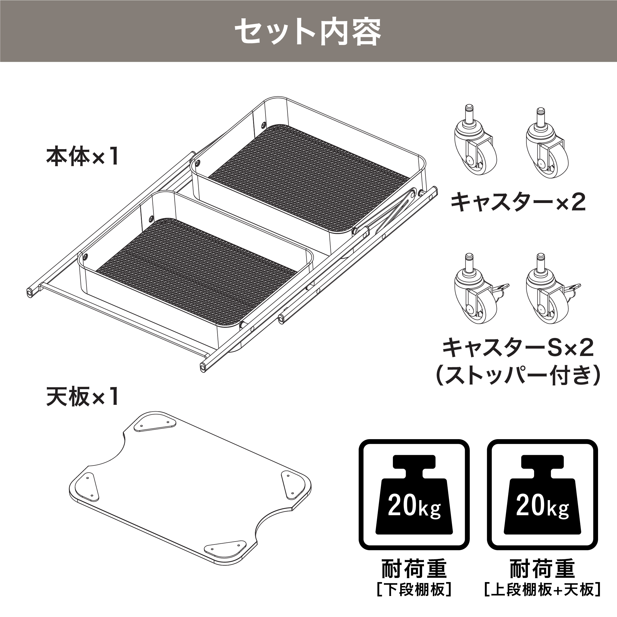 折り畳める2段ワゴン Amely – 株式会社シービージャパン CB JAPAN CO.,LTD