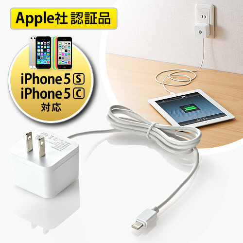 iPad5 （Air）・iPad4、iPad mini2 ライトニング充電器（Lightning AC