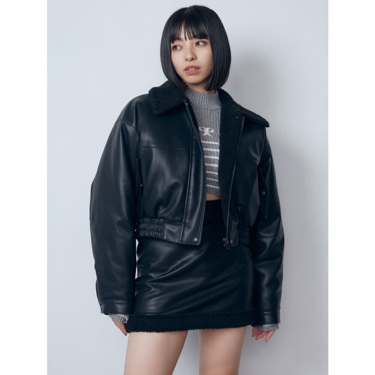 フェイクレザーボアブルゾン[品番：MKSW0060525]｜EMODA（エモダ）の