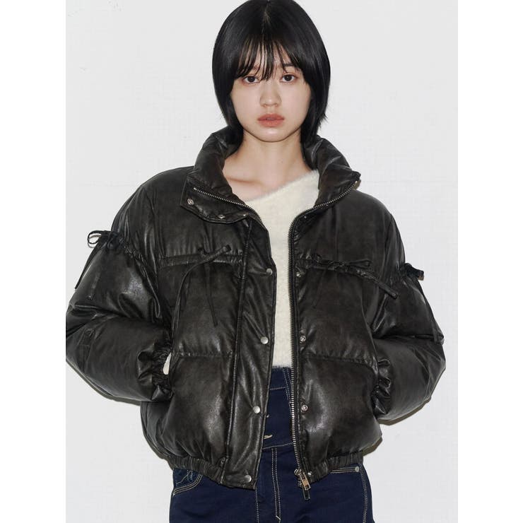 リボンパッファーダウンブルゾン[品番：MKSW0067426]｜EMODA（エモダ