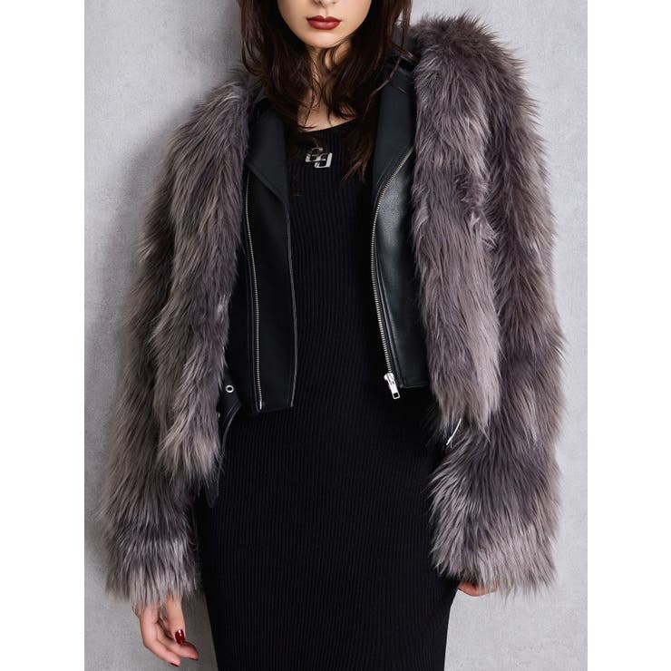 レイヤードエコファーライダースジャケット[品番：MKSW0066487]｜GYDA