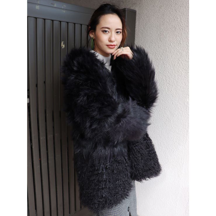 ミックスフェイクファーコート[品番：MKSW0027449]｜MURUA（ムルーア