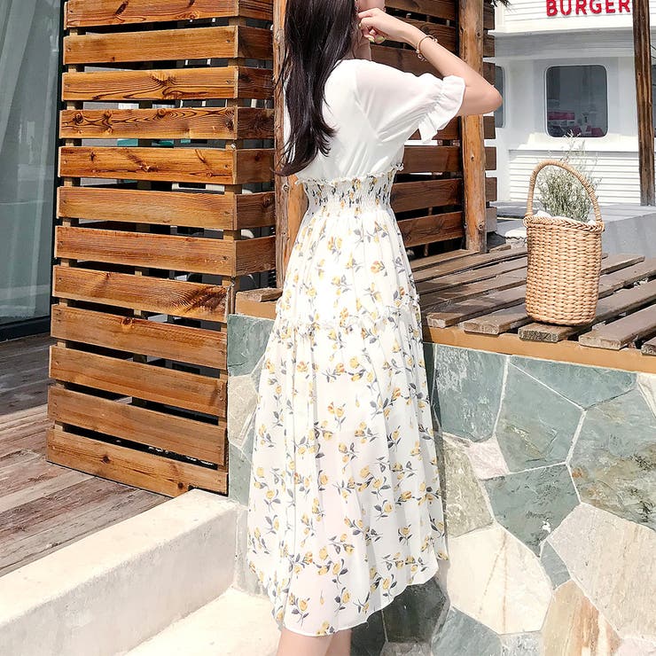 ワンピース ドッキング 花柄[品番：TY000007847]｜teddyshop（テディー