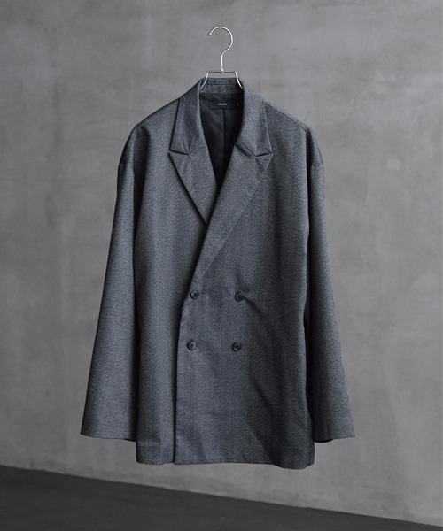 CLEL ウールブレンド ヘリンボーンツイードファイヤーマンブルゾン S