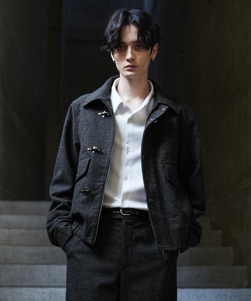 CLEL（クレイル）の「【CLEL】Wool Blend Herringbone Tweed Fireman