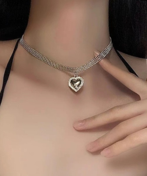 Bz/ハートモチーフドットチェーンチョーカー(MA/EK495)（チョーカー
