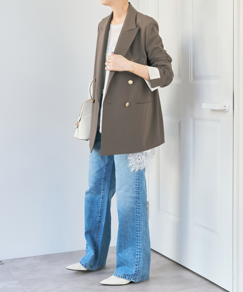 新色有り / 追加》プレーンウィーブダブルブレストジャケット