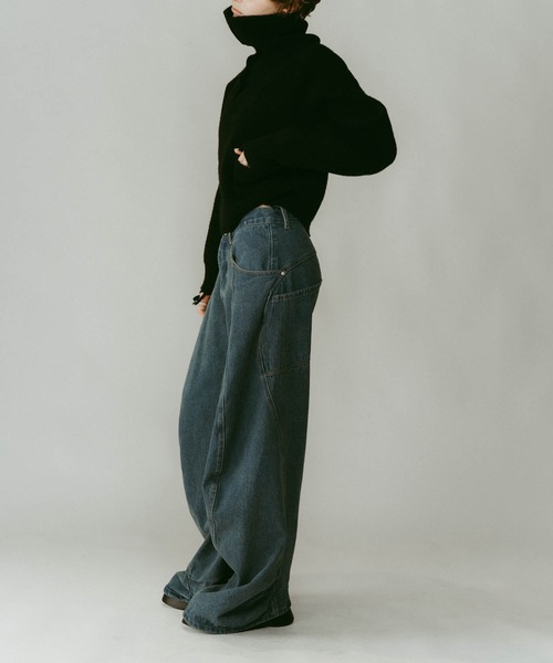 Knuth Marf】tuck design denim pants/denimblue/デニムパンツ（デニム