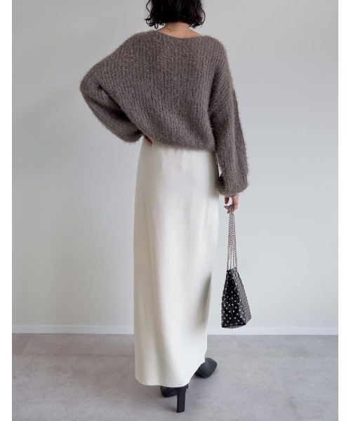 セール】[低身長サイズ有][洗濯機で洗える]ミラノリブナローニット