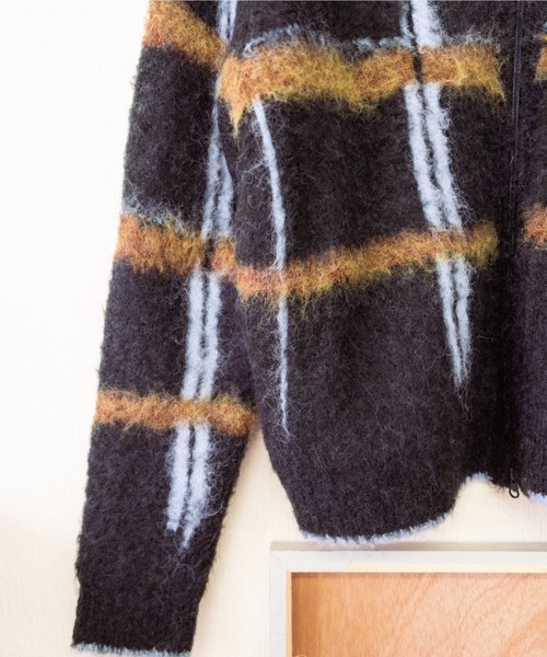 透明な空気のチェックジップニット（ニット/セーター）｜PAMM（パム