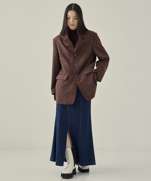 STUDIOUS/ステュディオス】Soft Suede Over Jacket/ソフトスエード