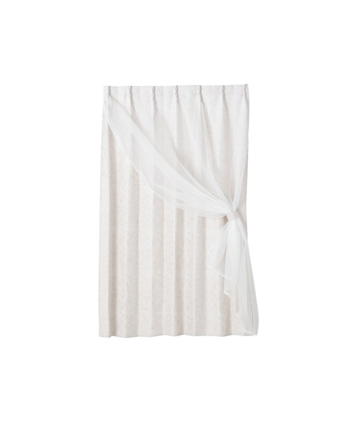 フォイル×ストーン ダブルカーテン H1780×W1000 ライトグレー