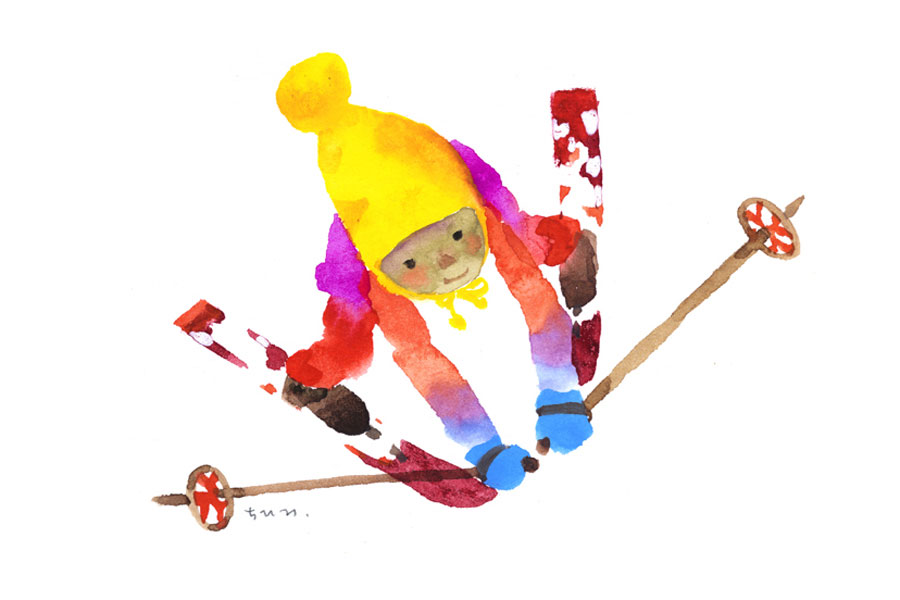 ちひろとスキー - いわさきちひろ記念事業団 公式サイト