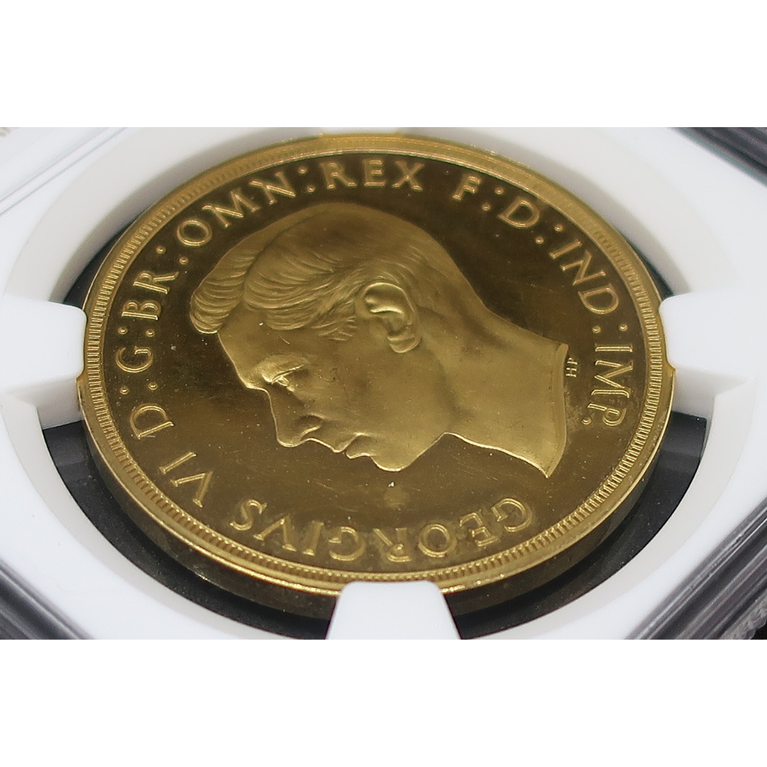 単年度発行】1937 イギリス 5ポンド金貨 ジョージ6世 PF64 NGC