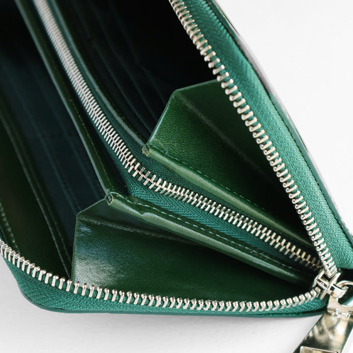 ZOO(ズー) 財布 長財布 イタリアンレザー ブロックチェック ラウンド