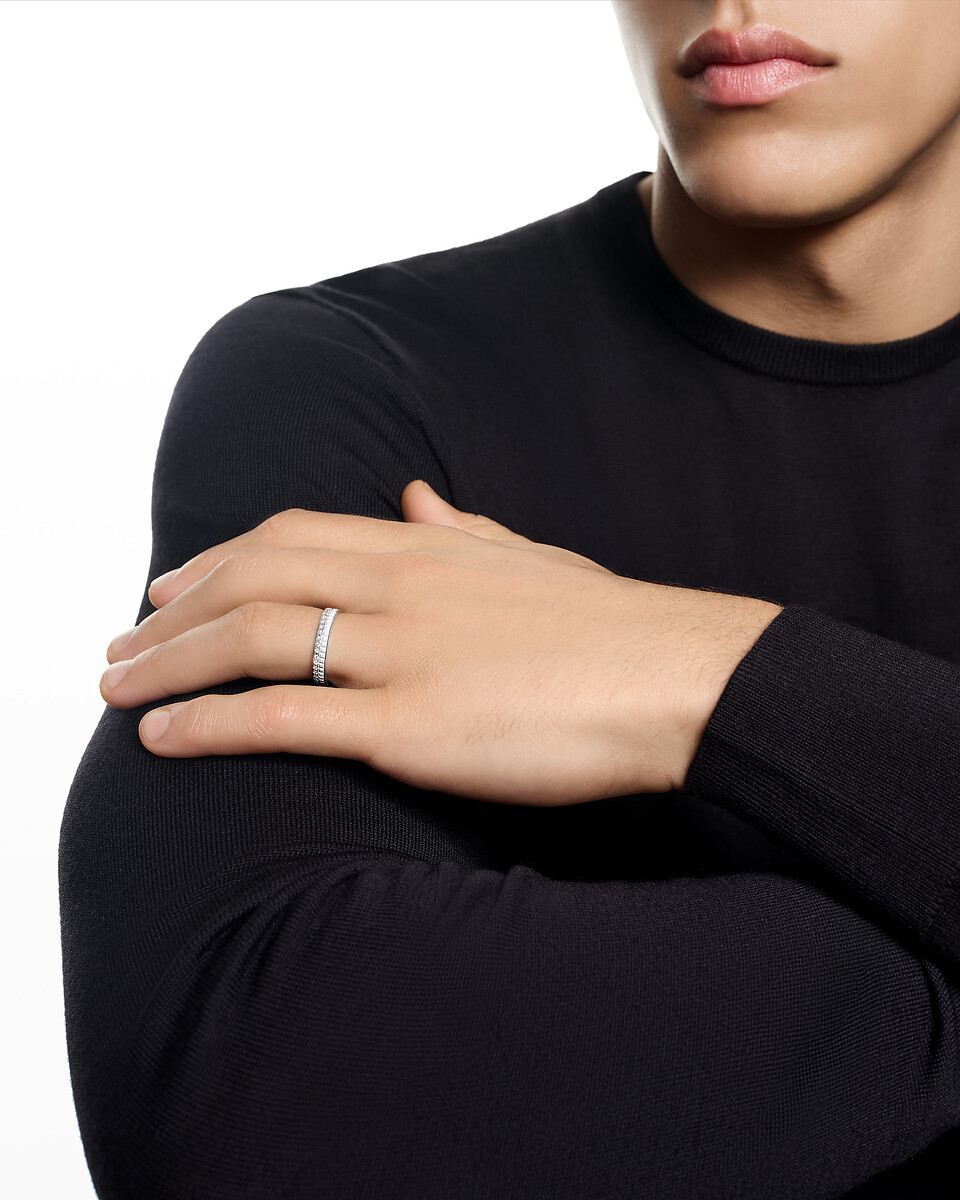 キャトル ダブルホワイト ダイヤモンド リング ハーフ | ブシュロン