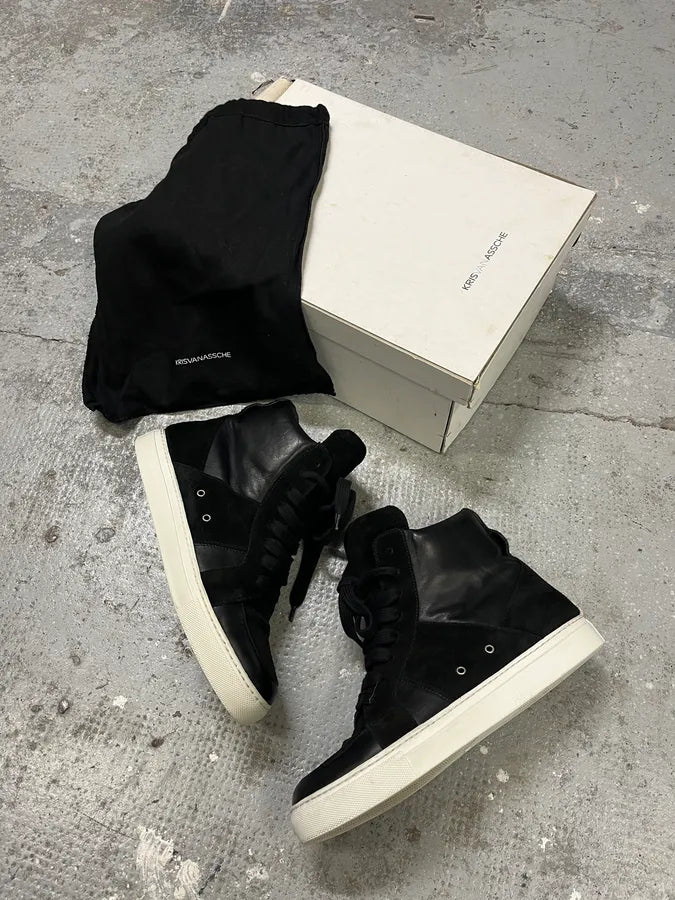 Kris Van Assche Black Leather High Sneakers – Dolce Vita Hub