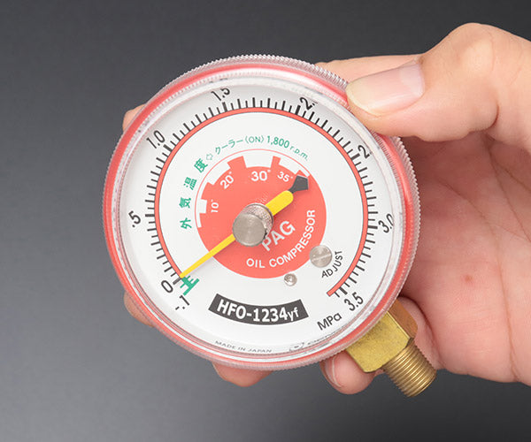 DENGEN マニホールドゲージ用高圧メーター CP-G68YFGH R1234YF