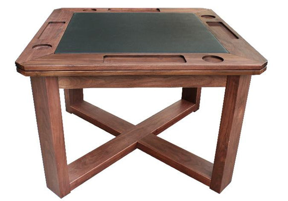 MAJESTIC DUBLIN DANISH STYLE POKER CARD GAME TABLE IN WALNUT