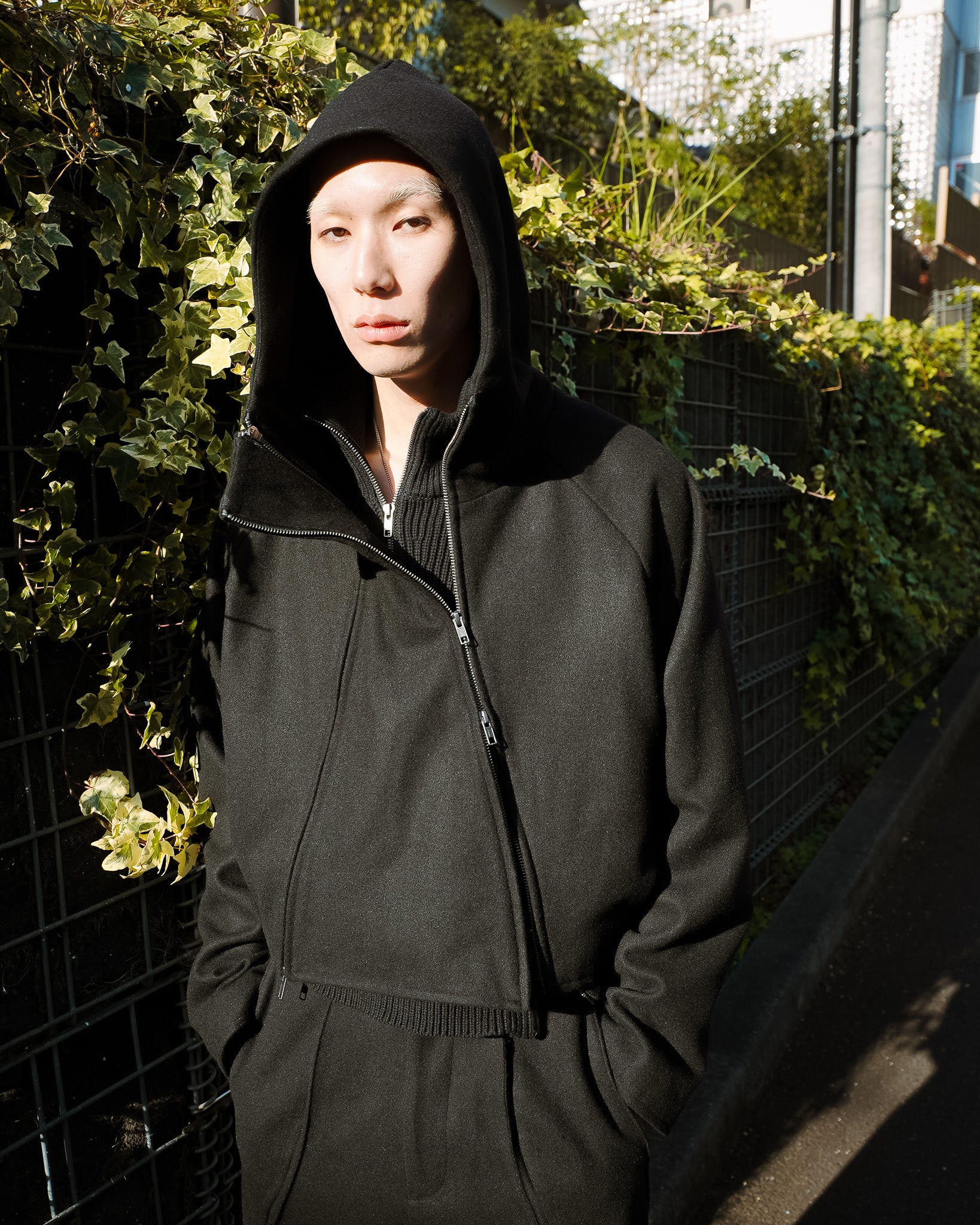 MELTON HOODED JACKET Goat Essence
