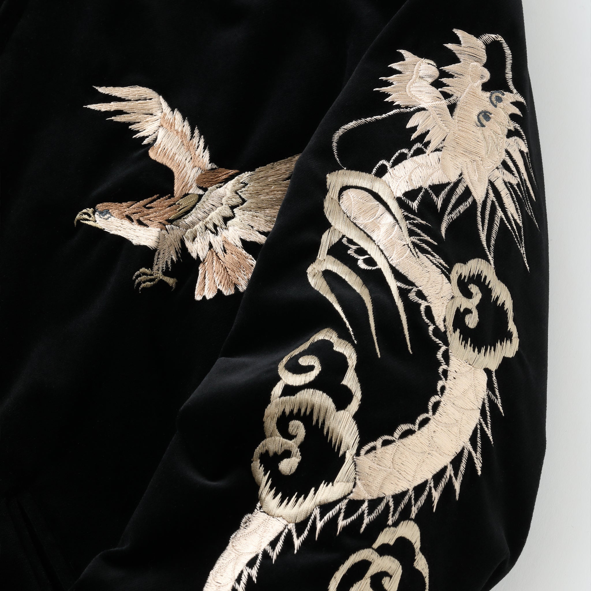 GL15482AK / VELVETEEN × ACETATE SOUVENIR JACKET – gold