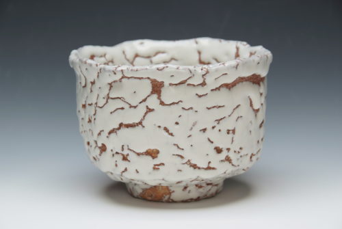 萩焼人間国宝11代三輪休雪(壽雪)先生 鬼萩茶碗 銘「好日」 : 萩焼