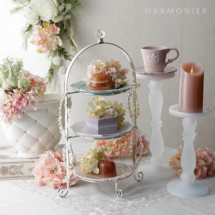 フロストガラスキャンドルホルダー/ホワイト大小2個セット｜クリスマス