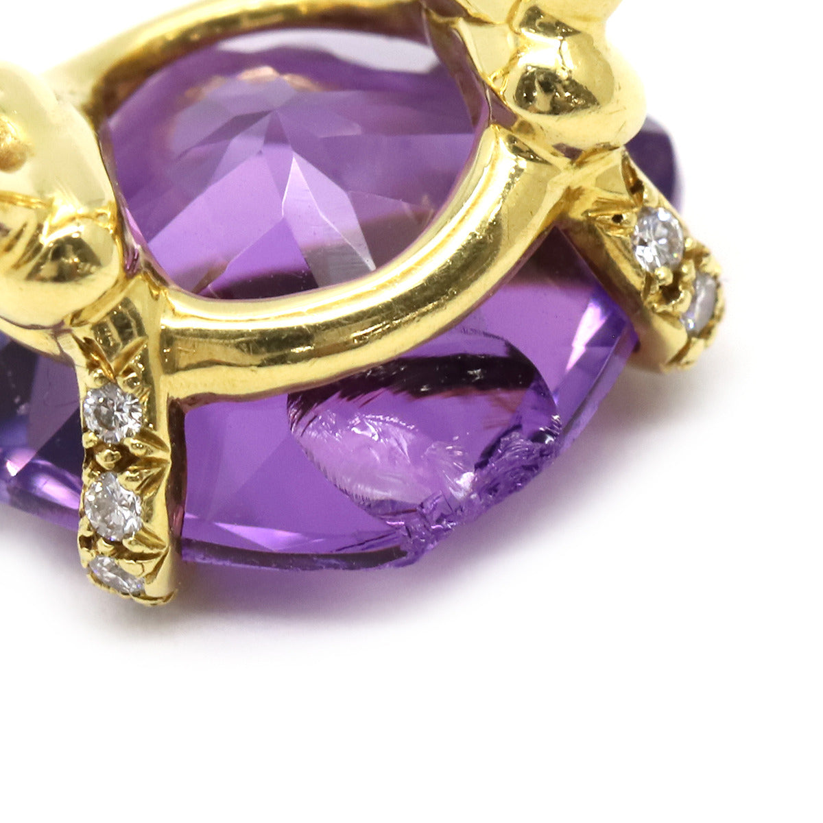 シャネル CHANEL アメジスト ダイヤ リング パープルXイエローゴールド