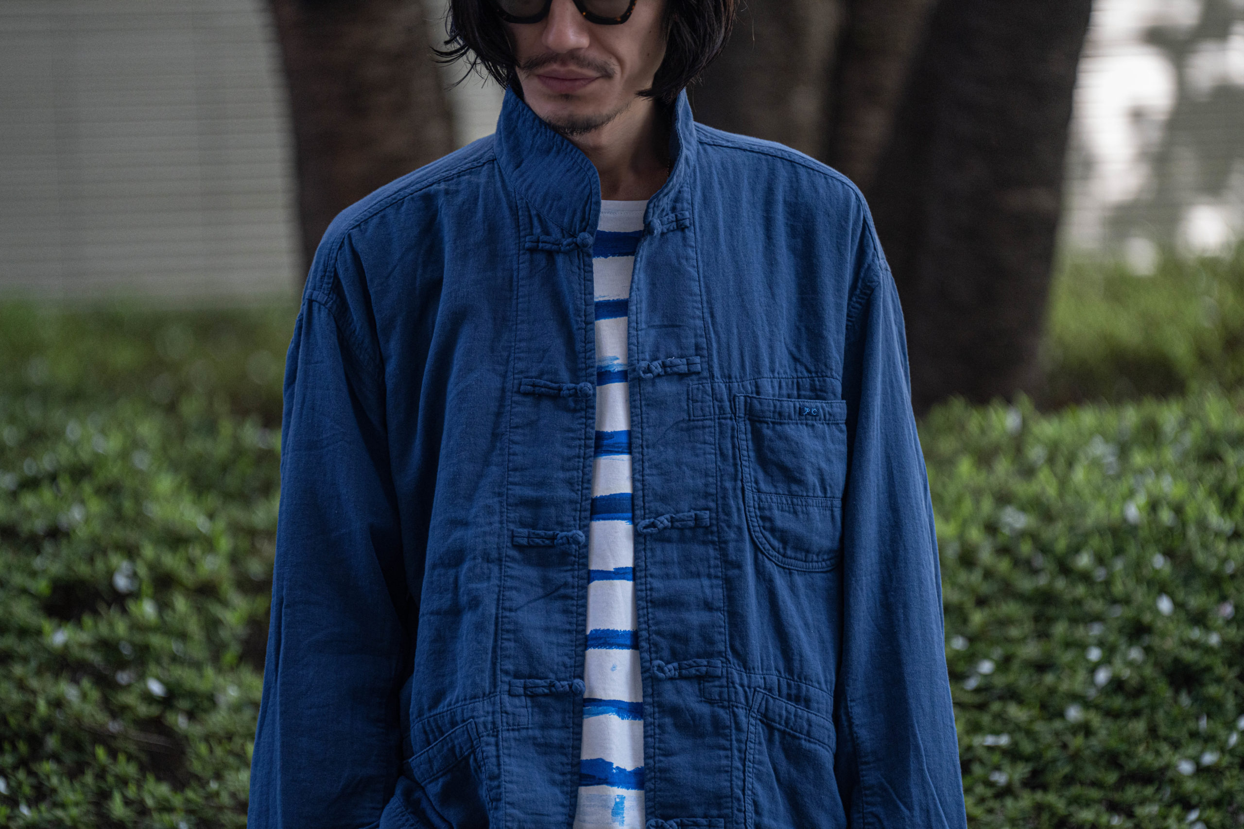 ポータークラシックのスビンゴールド ガーゼ チャイニーズジャケット