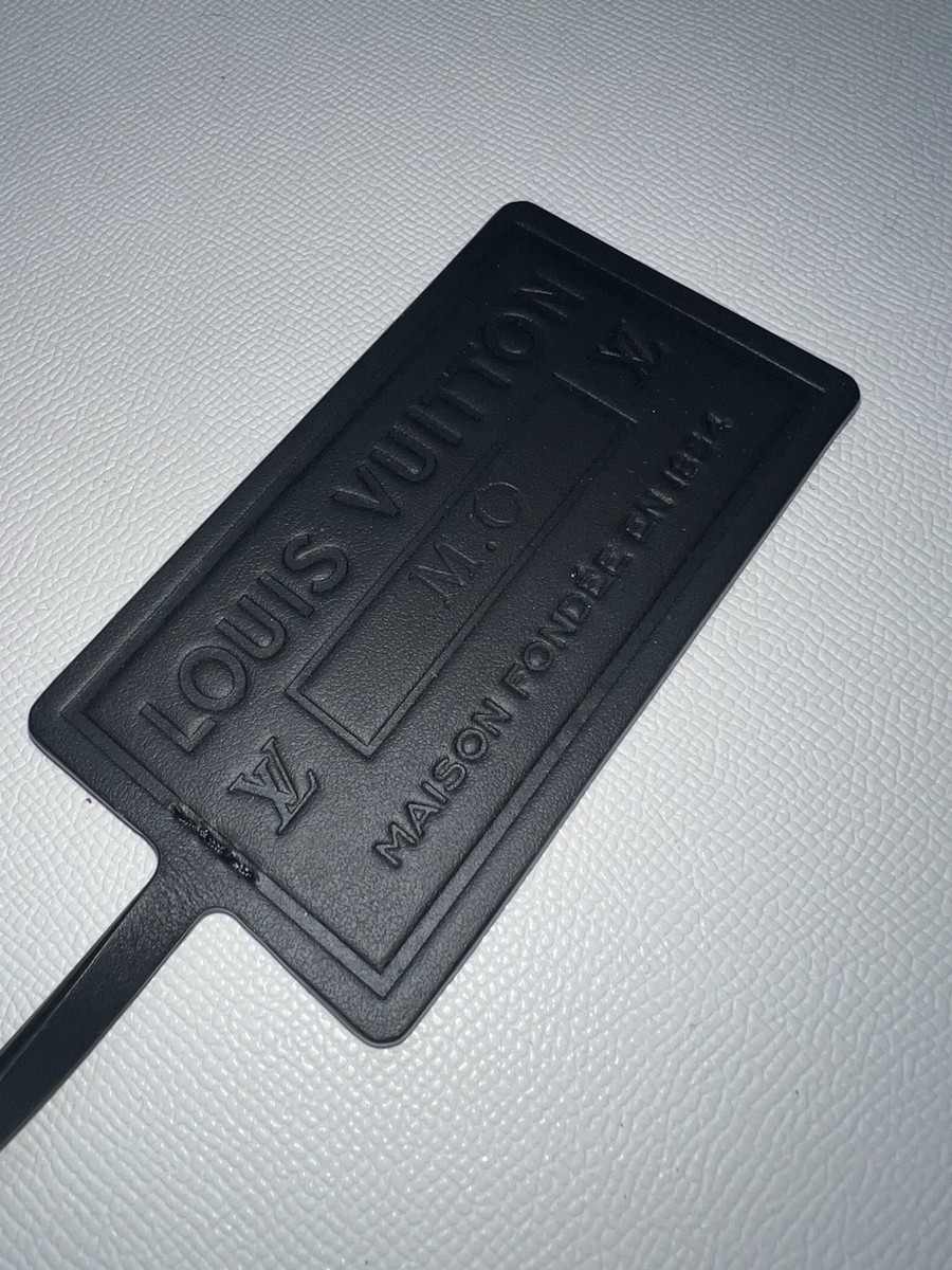 RARE Louis Vuitton Black Name Tag Embossed MO Aerogram “MINT
