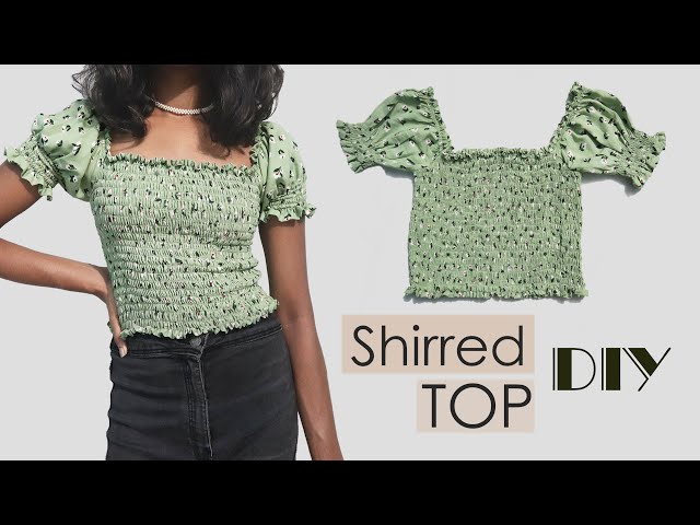 DIY Shirred Top | Smocked Top | How to make Shirred Crop Top