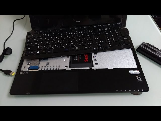 NEC ノートパソコン PC-NS350BA メモリとハードディスクの位置確認(SSD