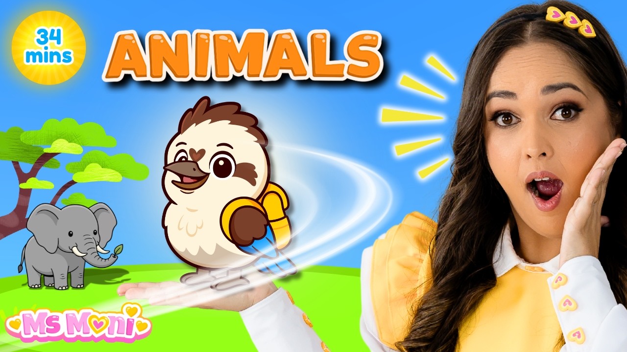 Zoo Animals with Ms Moni | Animal Songs, Names & Sounds | Toddler