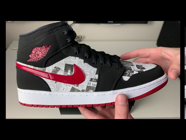 Air Jordan 1 Mid SE Newspaper Air Times Review! - YouTube