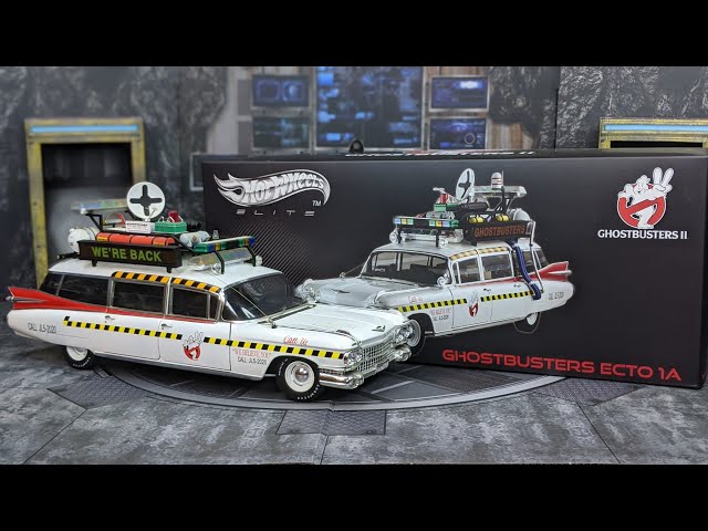 Hot Wheels Elite 1/18 Die Case Ghostbusters Ecto-1A Review - YouTube