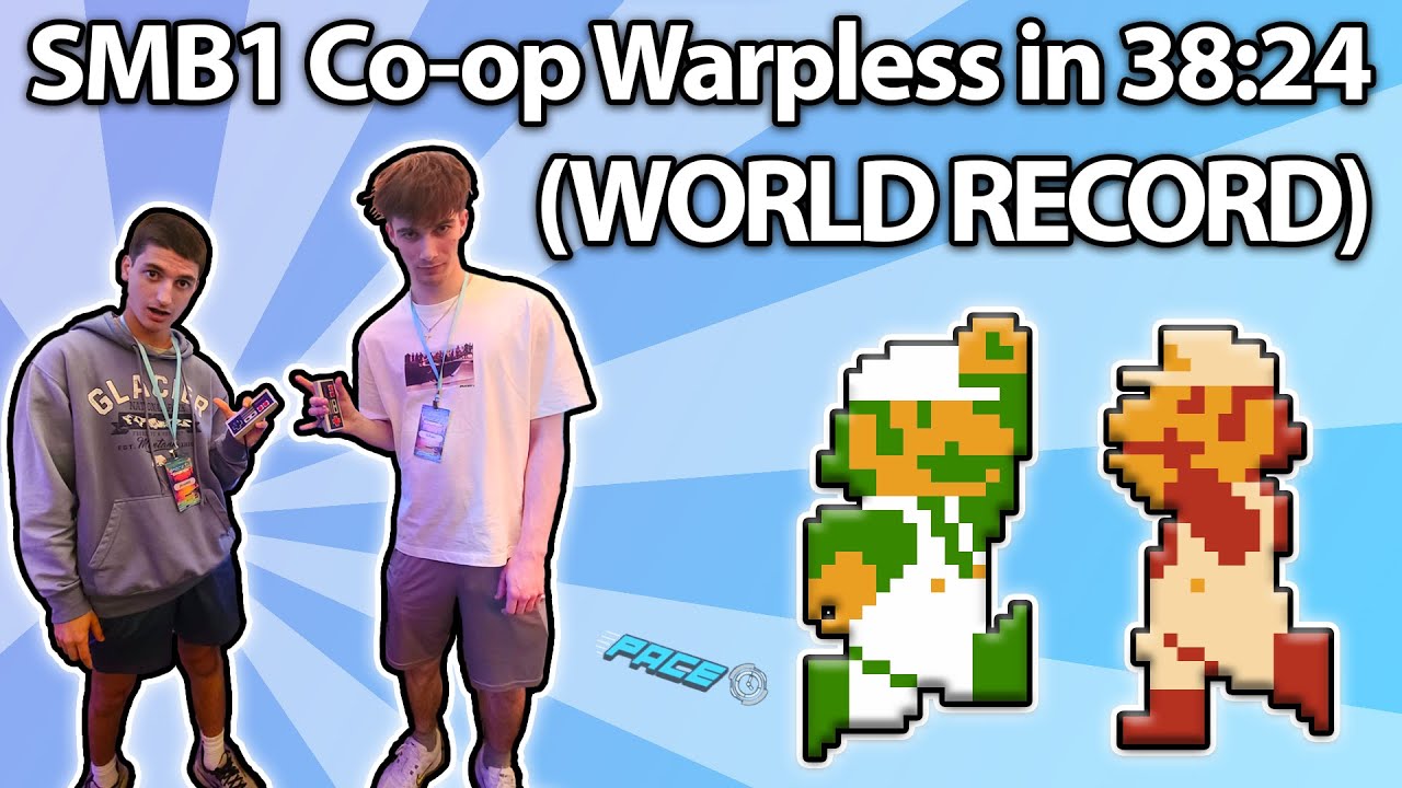 Super Mario Bros. Co-op Warpless in 38:24 (ft. jtknott and Niftski