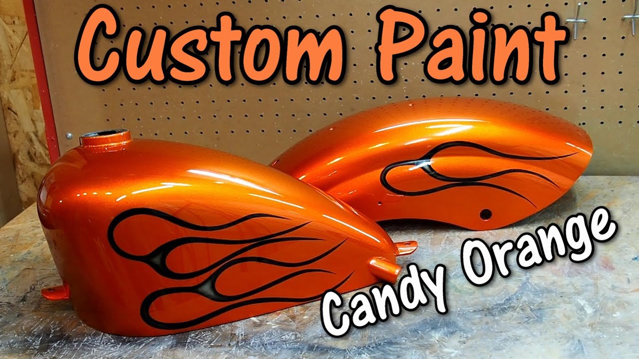 Custom Paint】Candy orange on rames! Sportstertank＆Fender. - YouTube
