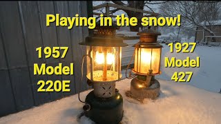 It is cold, windy, and snowing, Lets light up a couple coleman