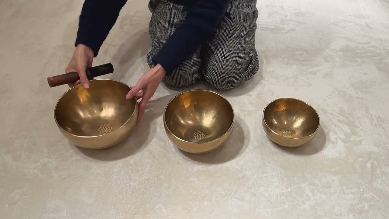 チベット・シンギングボウル3点セット（小・小中・中）『Freedom