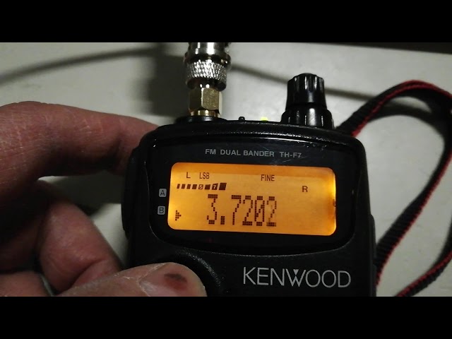 Kenwood TH F7 inside magnetic loop. 1st rx test at garage. - YouTube