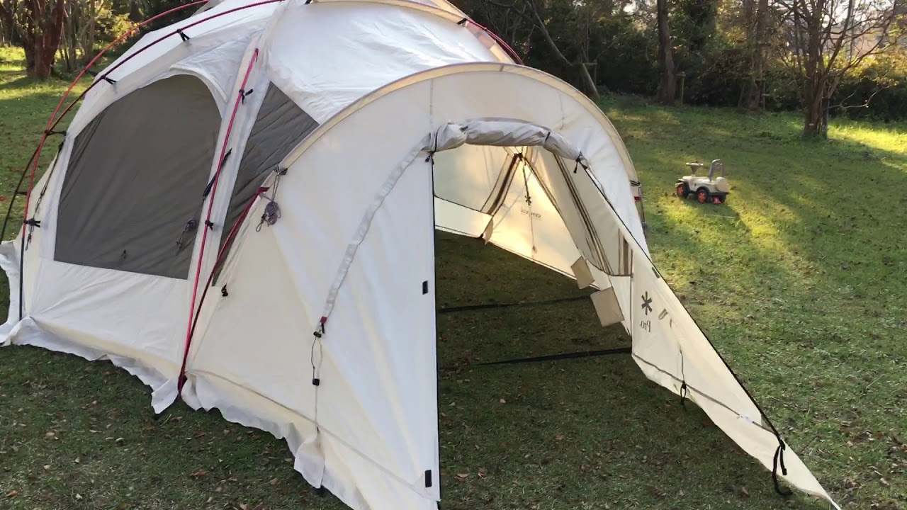 snow peak（スノーピーク） ドックドーム Pro.6 アイボリー - YouTube