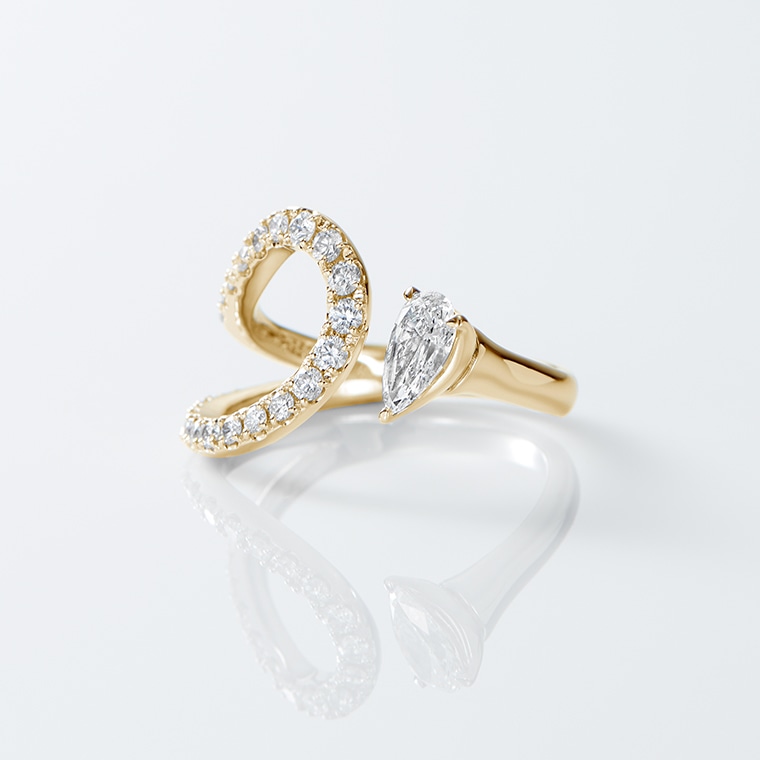 EI005]K18ダイヤモンド/インデックスリング(ゴールド): Hyacca | IMAYO