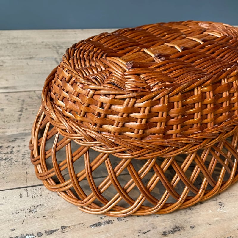 籐バスケット 籐かご アメリカビンテージ ⑤ | OGISHIMA COFFEE Antiques