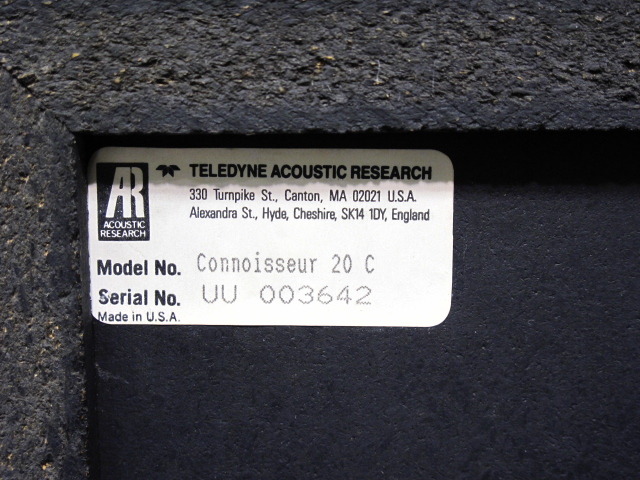 Connoisseur 20c ACOUSTIC RESEARCH - 中古オーディオ 高価買取・販売