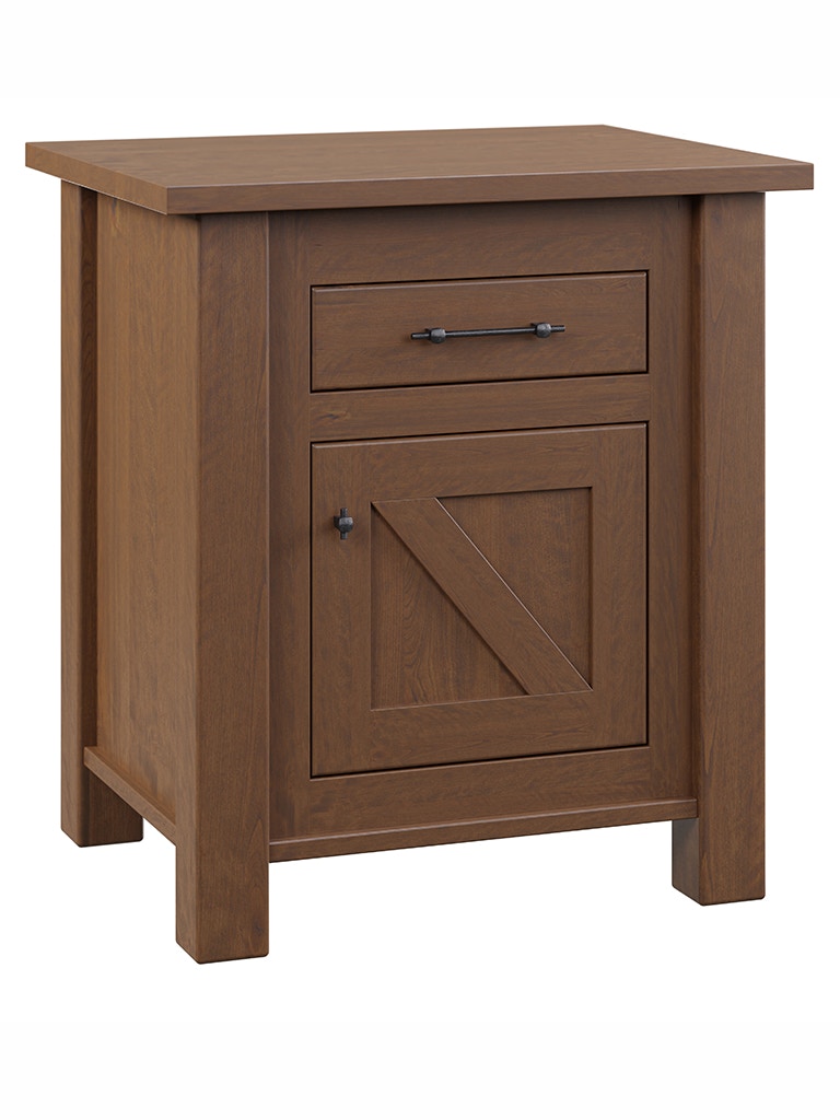 Red Barn Woodworking Early American 1 Drawer 1 Door Nightstand EA