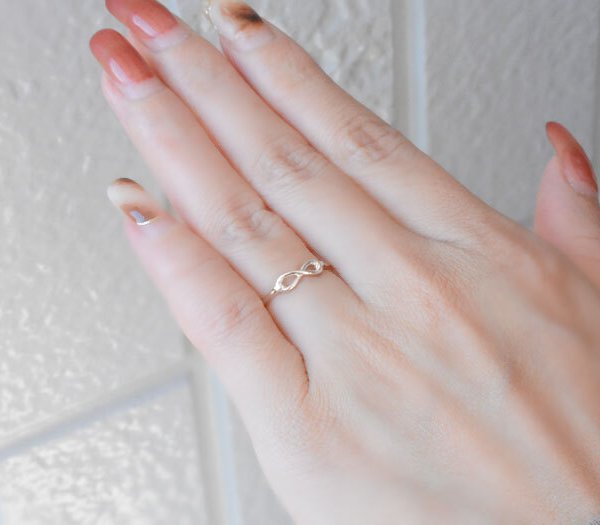 K10 リング レディース インフィニティ 10金 10k シンプル ホワイト