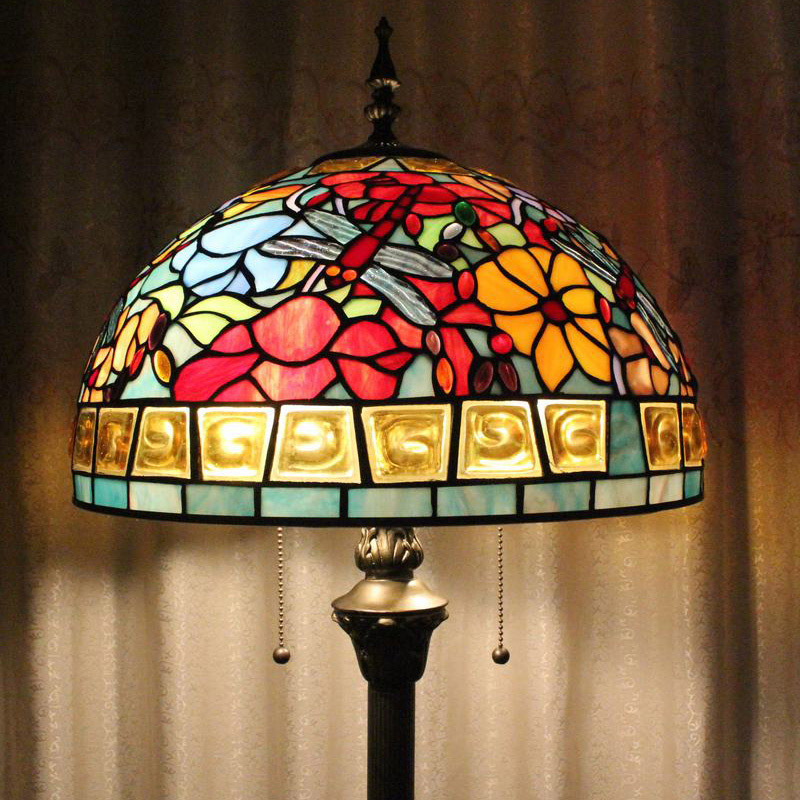 フロアスタンド ステンドグラスランプ フロアランプ 照明器具 書斎