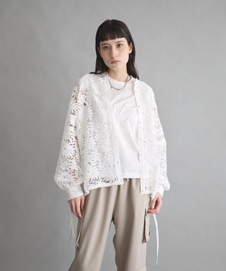 ライン入レースブラウス②/GARAGE OF GOOD CLOTHING（ガレージ オブ